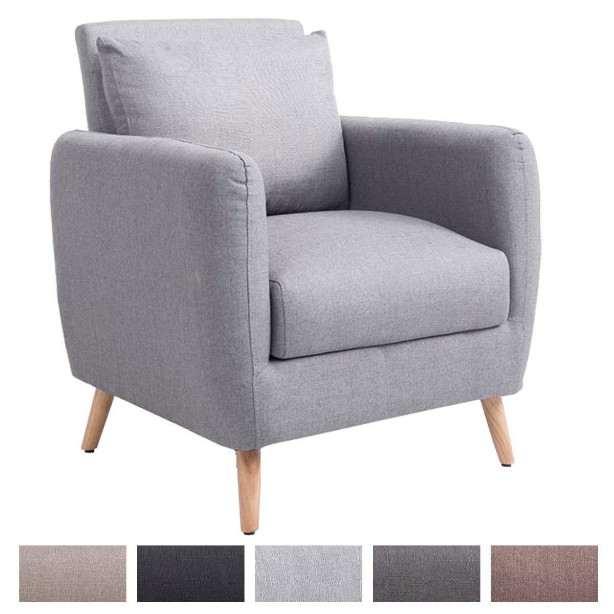 Poltrona Imbottita Con Braccioli E Gambe In Legno - Sedia Relax Per Soggiorno E Camera - Foto 11