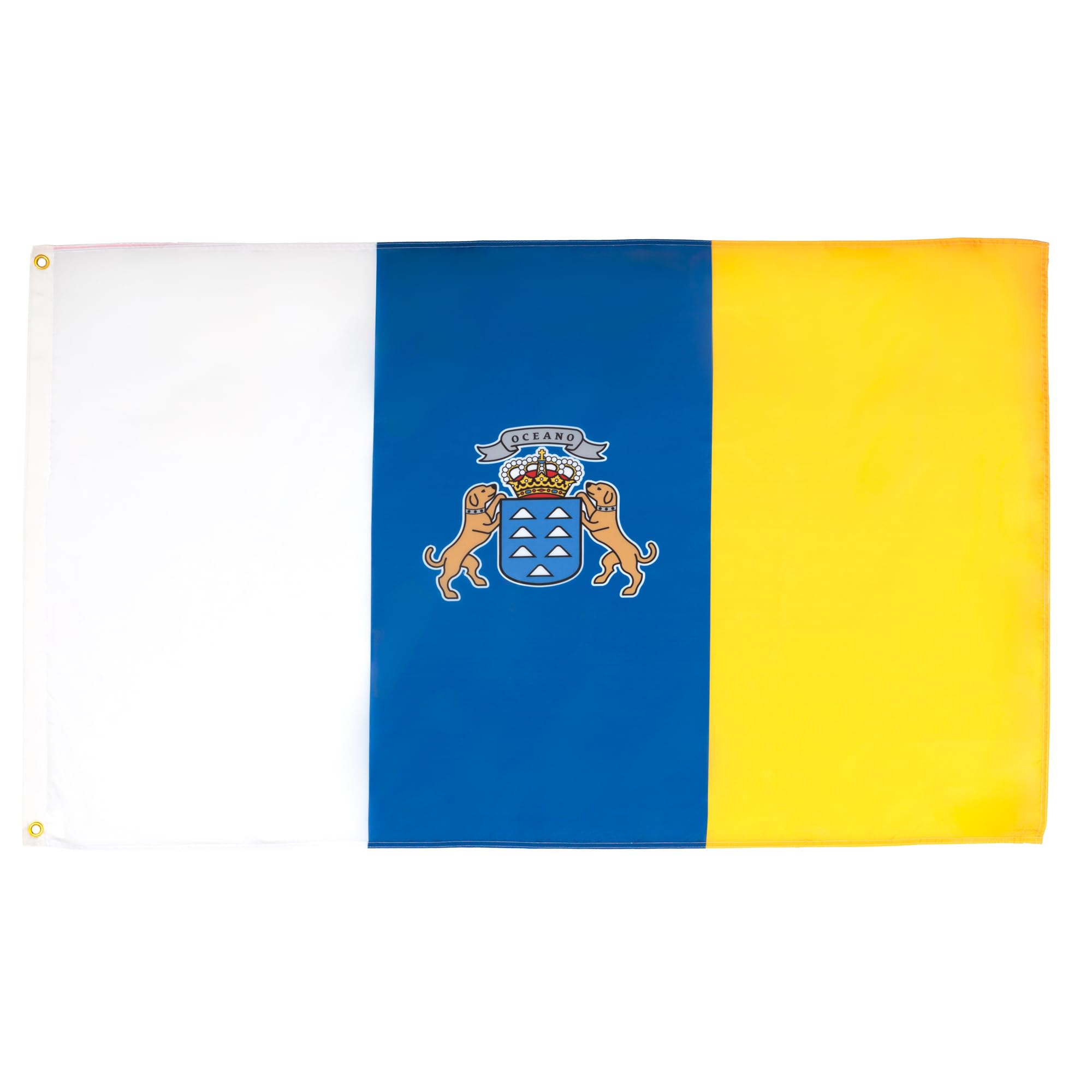 AZ FLAG - Canary Islands Flag - 3x5 Ft - 100D Polyester Spanish Region Of Canarias Banner with Two Metal Grommets - Fade Resistant - Vivid Colors - 3' x 5' Feet - 150x90 Cm