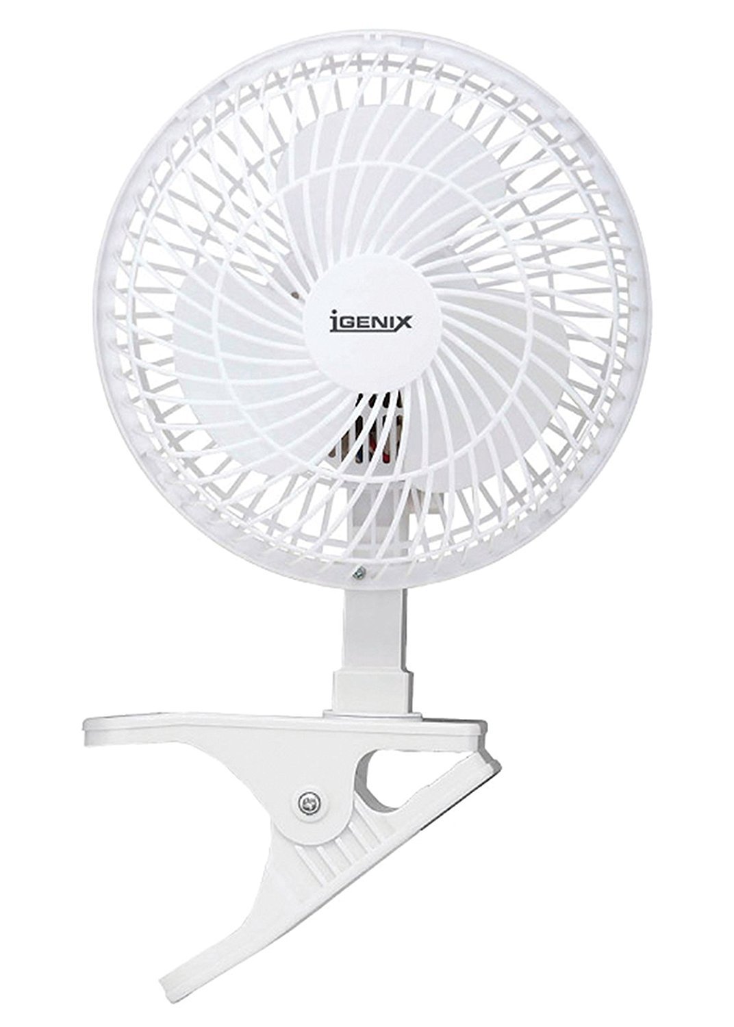 Igenix DF0006 Clip on Fan, 6 Inch, 2 Speed, Quiet Operation, Portable Clip Fan, Adjustable Tilt Angle, Mesh Grill, Ideal for Home, Office and Travel, White