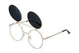 J&L Glasses Retro Flip-Up Round Goggles Steampunk