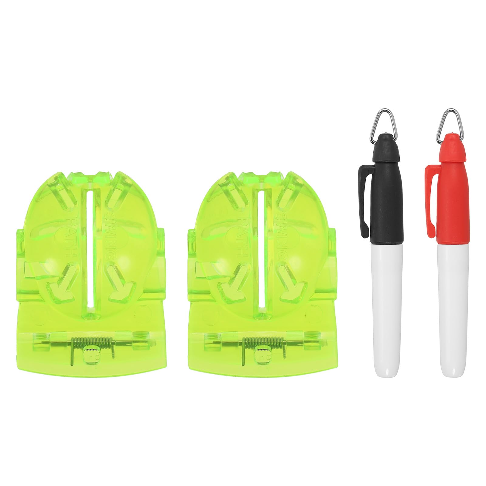 PATIKIL Golf Ball Line Marker Tool, 1 Set Golf Ball Alignment Marking Tool Golf Ball Liner with Line Marker Stencil with 2 Color Marker Pens for Putting Ball Marker, Light Green