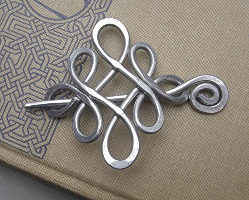 Looping Celtic Crossed Knots Aluminum Shawl Pin, For Knit or Crocheted Scarf, Handmade in Oregon - Image 7