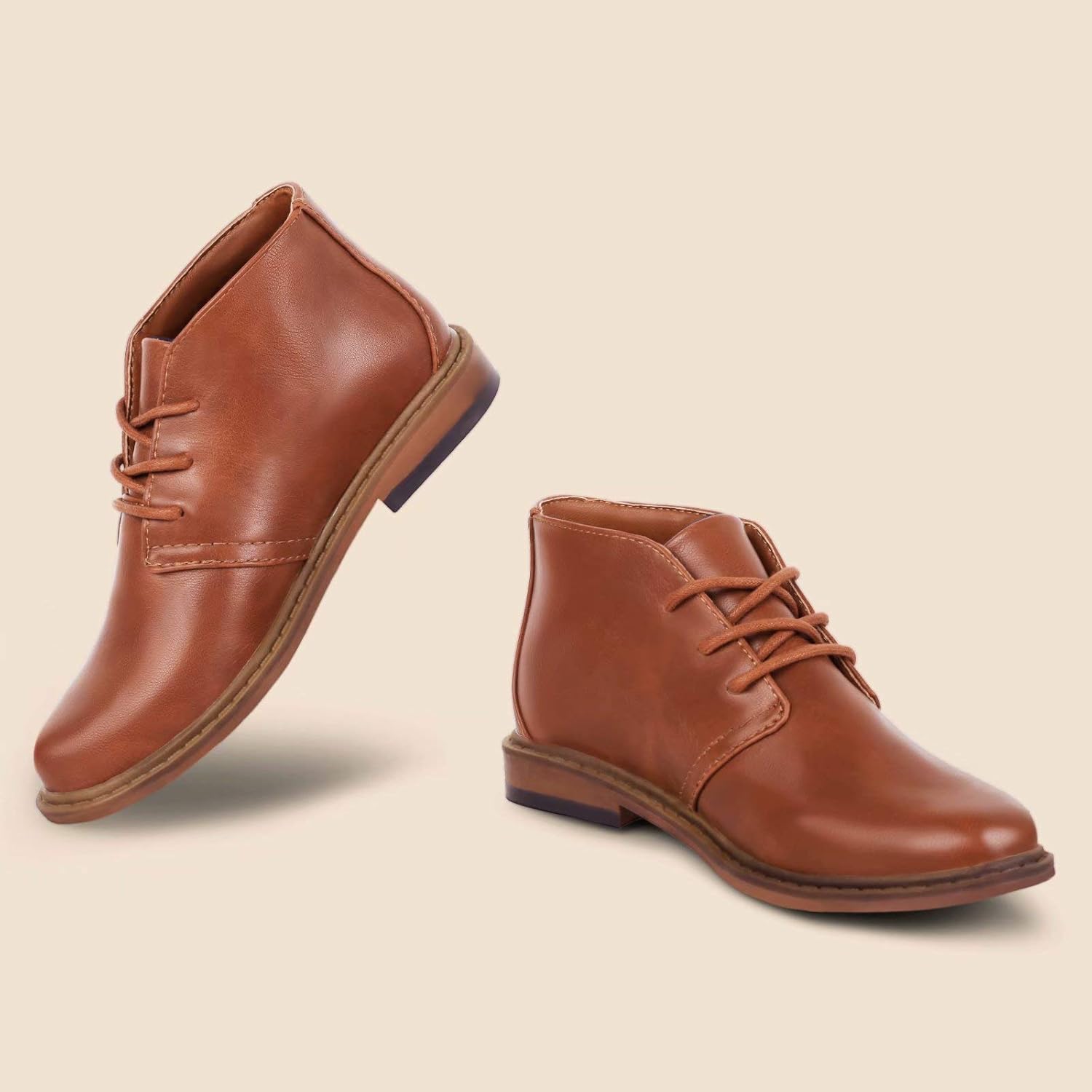  | Boys Dress Shoes School Uniform Kids lace-up Classic Oxford Chukka Boots Toddler Hook-and-Loop Comfortable Loafer | Oxfords