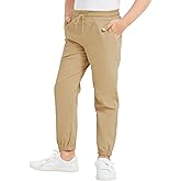 QBK Pull on Stretch School Uniform Pant Jogger Pants for Toddler to Youth Boys and Girls