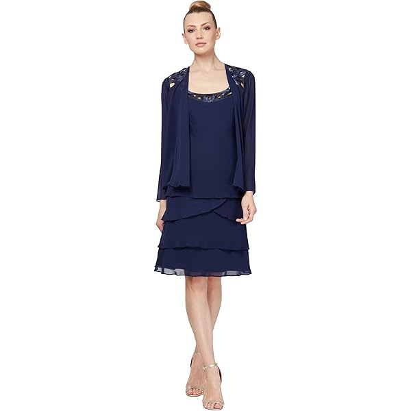 Amazon.com: S.L. Fashions Women's Petite Blouson Metallic
