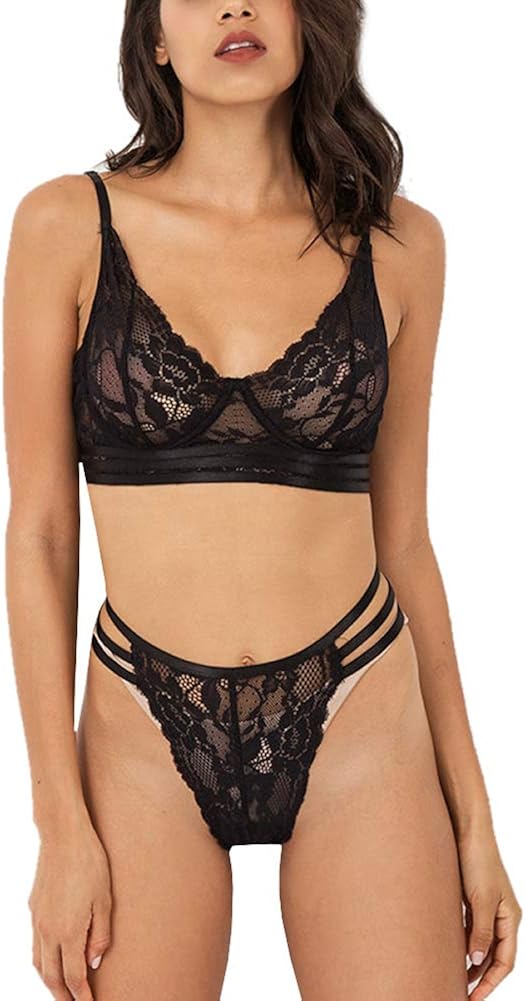 DISSA L8982 - Conjunto de lencería para mujer, sujetador y bragas