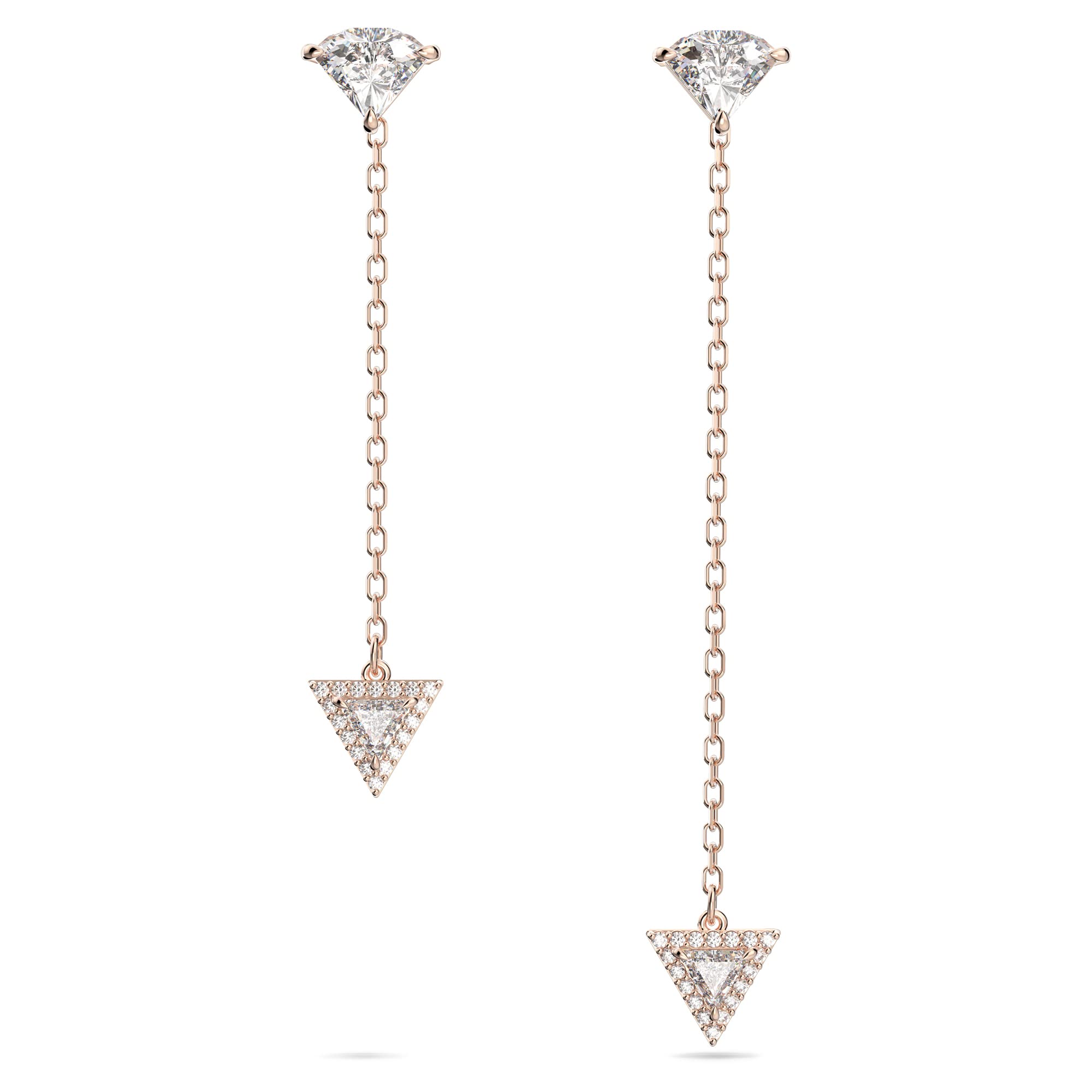 Swarovski Ortyx Drop Earrings, Triangular Cut White Crystals in a Rhodium Plated Setting, from the Millenia Collection