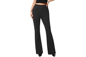 AFITNE Women's Dress Pants High Rise Flare Pants Pull On Stretchy Work Pants Business Office Casual Slacks with Pockets