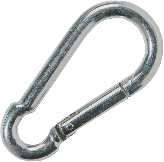 10 Stück Karabinerhaken 5x50 Mm - Verzinkter Stahl Mit Federverschluss