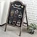 MyGift Large Rustic Torched Wood A-Frame Sidewalk Chalkboard Sign
