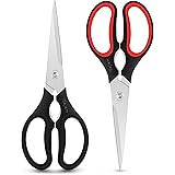 Kitchen Scissors, Heavy Duty Kitchen Shears, 2-Pack 9 Inch Dishwasher Safe Come Apart Food Scissors, Multipurpose Stainless Steel Sharp Cooking Scissors for Chicken, Poultry, Fish, Meat, Herbs