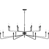 Savoy House 1-6402-16-190 Salem Industrial Rustic Round 2-Tiers Chandelier, 16-Light 960 Total Watts, 18" H x 57" W, Forged I