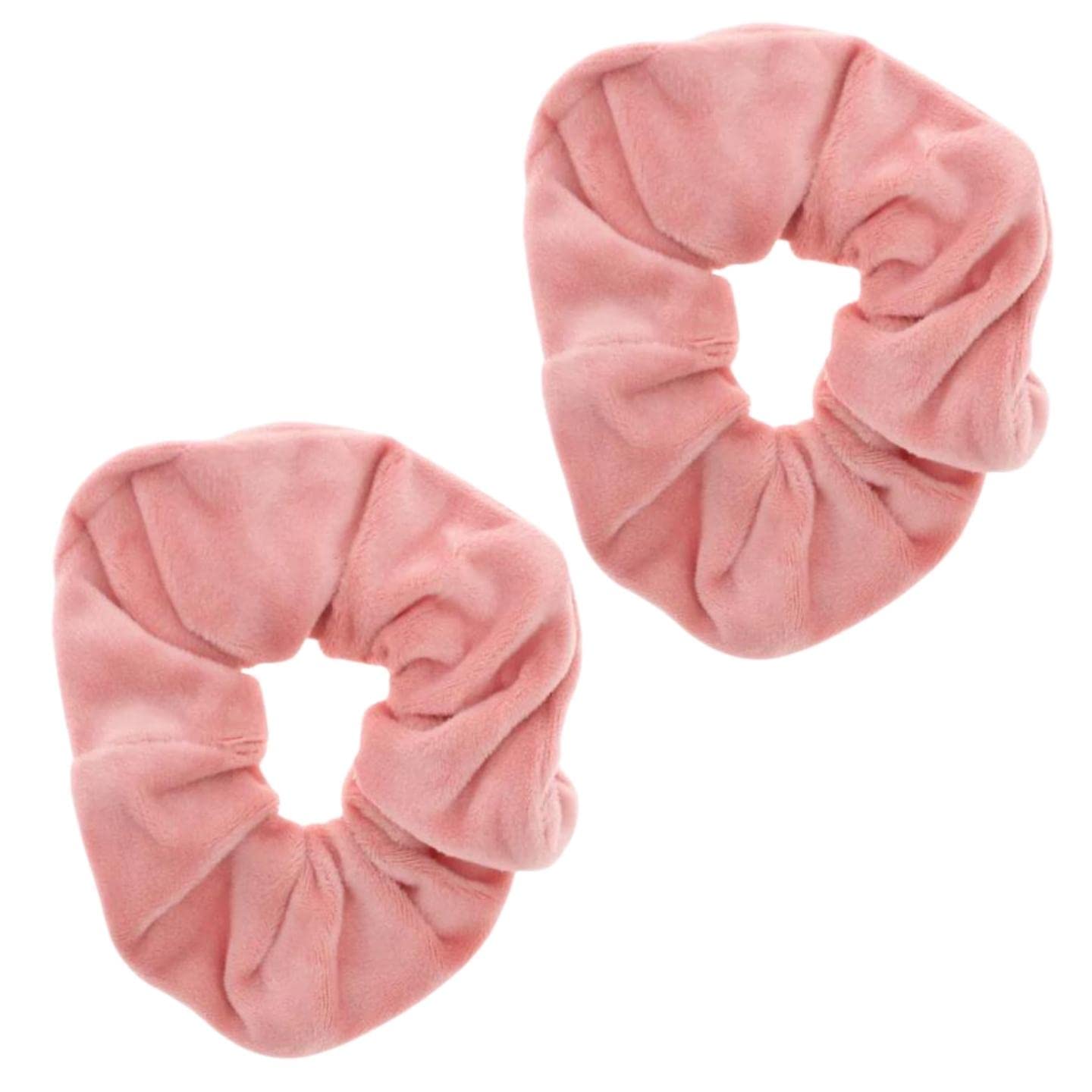 Topkids Accessories - Luxury Velvet Scrunchie Scrunchies Elastic Hair Band Ponytail Holders Hair Scrunchie Hair Bobbles Hair Accessories for Women, Ladies, Girls - Pack of 2 (Baby Pink)
