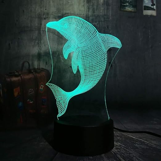 3D Nacht Lampe kleine Weihnachten d niedlichen Kinder springen Tisch