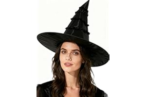 Moyubath Halloween Witch Hat, Movie Merch Witches Hats for Women Ruched Wizard Hats Halloween Costume Accessories Cosplay Party Decorations