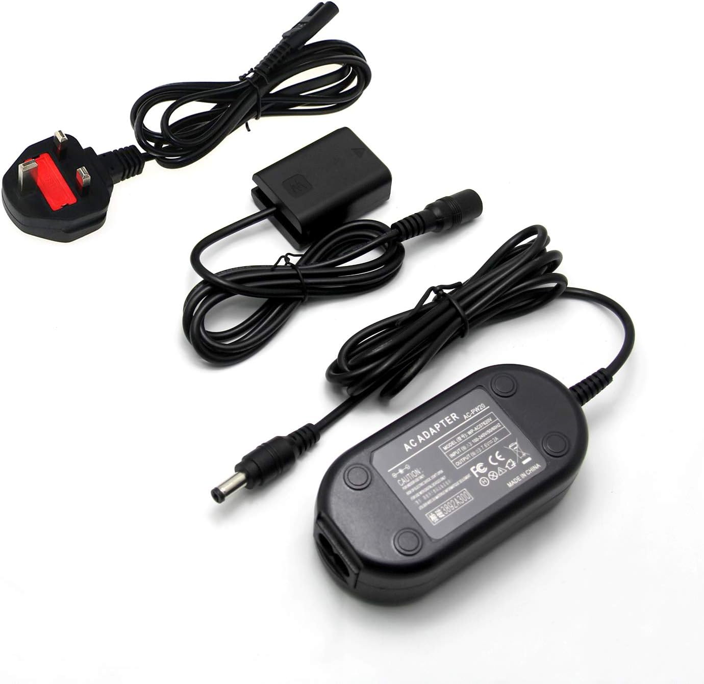 Glorich AC-PW20 replacement AC Power Adapter for Sony Alpha NEX-5 NEX-5A NEX-5C NEX-5CA NEX-5CD NEX-5H NEX-5K NEX-3 NEX-3A NEX-3C NEX-3CA NEX-3CD NEX-3D NEX-3K SLT-A33 A33L SLT-A55 A55V A55VL Cameras