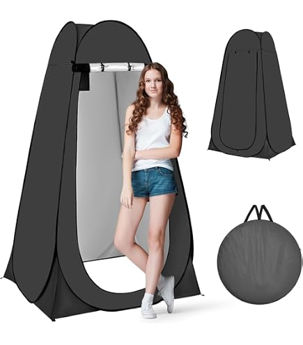 Wakeman Outdoors Support Portable pour intimité instantanée, Douche et Tente à Langer - Abri d'extérieur Pliable pour Camping, Plage et Pluie avec Sac de Transport Noir