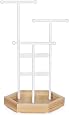 Porte-bijoux SONGMICS Avec 3 Cadres Et Plateau Velours – Doré Clair, Dimensions 12x21x30 Cm, Rangement Organisé