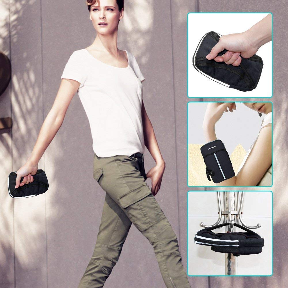 LOVPHONE Sports Armband, Double Pockets Phone Running Armband for iphone X/8/8 Plus/7/7 Plus, Samsung Galaxy Note 8/S8/S8 Plus/S7, Water Resistant (Black, 7.0-12.8inch)