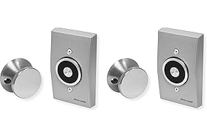 Seco-Larm DH-171SQ Pack of 2 Flush-Mount Magnetic Door Holders, 33 lb Holding Force, Wired Electric Operation, Tri-Volt 12/24 VAC/VDC and 120 VAC, Cast Aluminum Faceplate, Low Profile