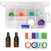 Heathorn CPAP Infusion Aromatherapy Refill Pads and Amber Bottles | Includes 24 pads in two shapes, a storage case and two 3 ml amber dropper bottles; only fit for heathorn hose adapter