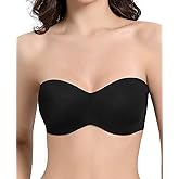 HACI Women's Minimizer Strapless Bra Anti-Slip Underwire Bandeau for Plus Size Seamless Support