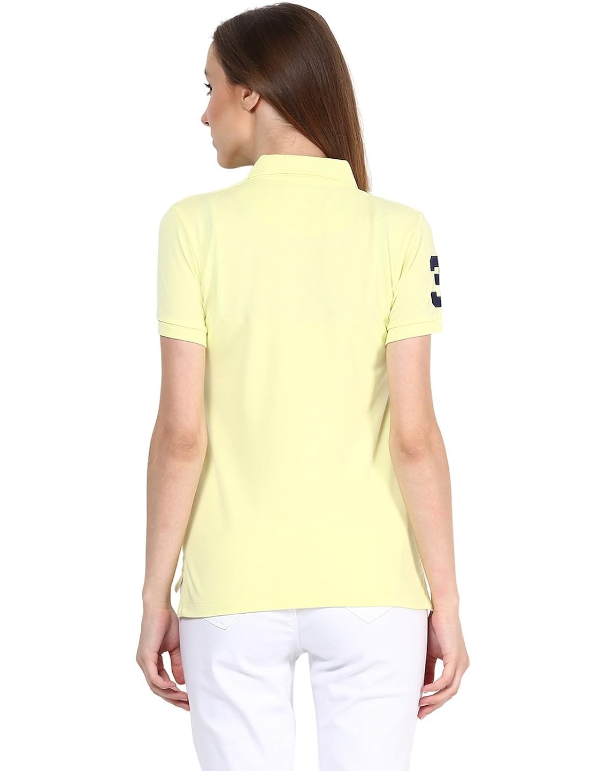 american crew women's lycra blended cotton-poly polo t-shirt