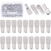 Glarks 150-Pieces 5mm Shelf Support Pegs Pins Spoon Shape Cabinet Furniture Shelve Support - Nickel Plated