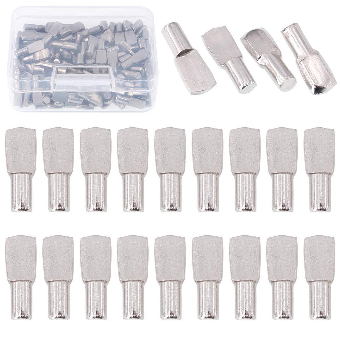 Glarks 150-Pieces 5mm Shelf Support Pegs Pins Spoon Shape Cabinet Furniture Shelve Support - Nickel Plated