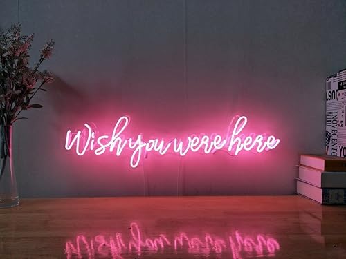 Amazon Com Wish You Were Here Real Glass Neon Sign For