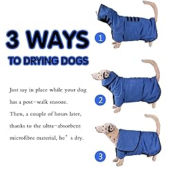 DOZCA Pet Bath Robe Dog Bathrobe Towels for Drying