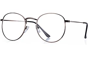 Pro Acme Classic Round Metal Clear Lens Glasses Frame Unisex Circle Eyeglasses (Bronze)