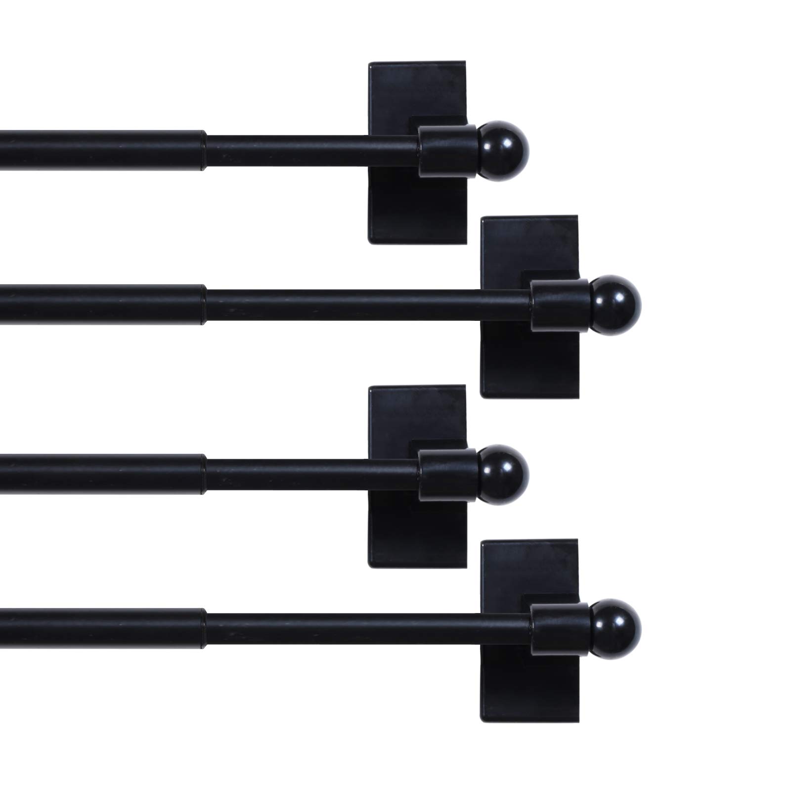H.VERSAILTEX Magnetic Curtain Rods for Metal Doors (Set of 4) Multi-Use Adjustable Rods Tool Free fo