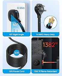TROND Surge Protector Power Strip, 22 Widely Spaced