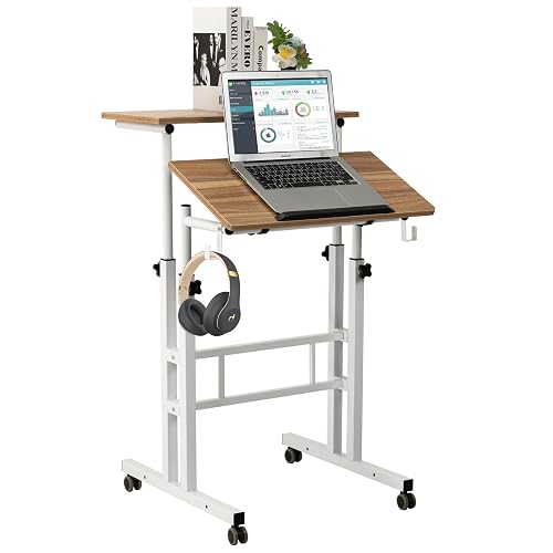 SIDUCAL Small Standing Desk, Portable Stand Up Desk, Height Adjustable ...