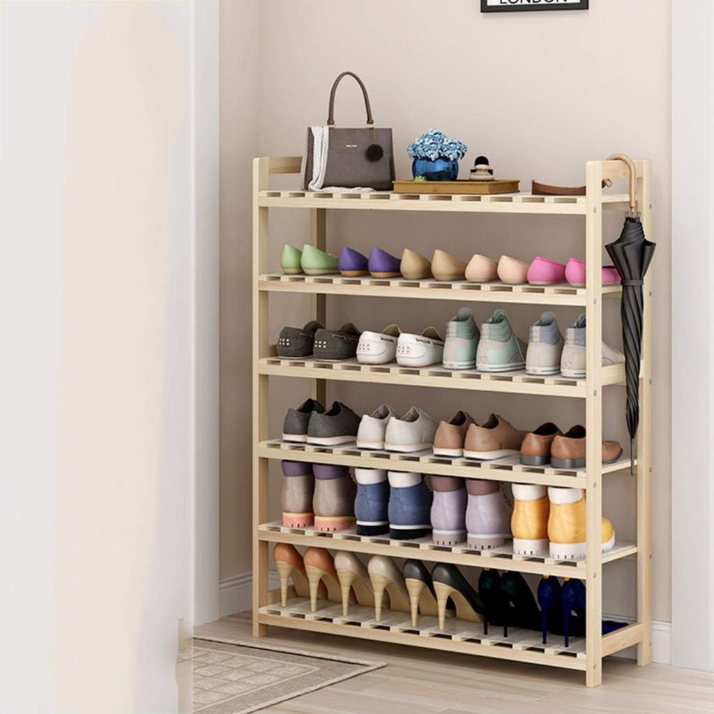 WEWE Madera Zapatero,Nivel 6 Armario Entrada Almacenamiento Zapateros