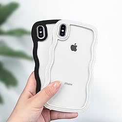Anuck for iPhone Xs Max Case Wavy Edge Clear Back