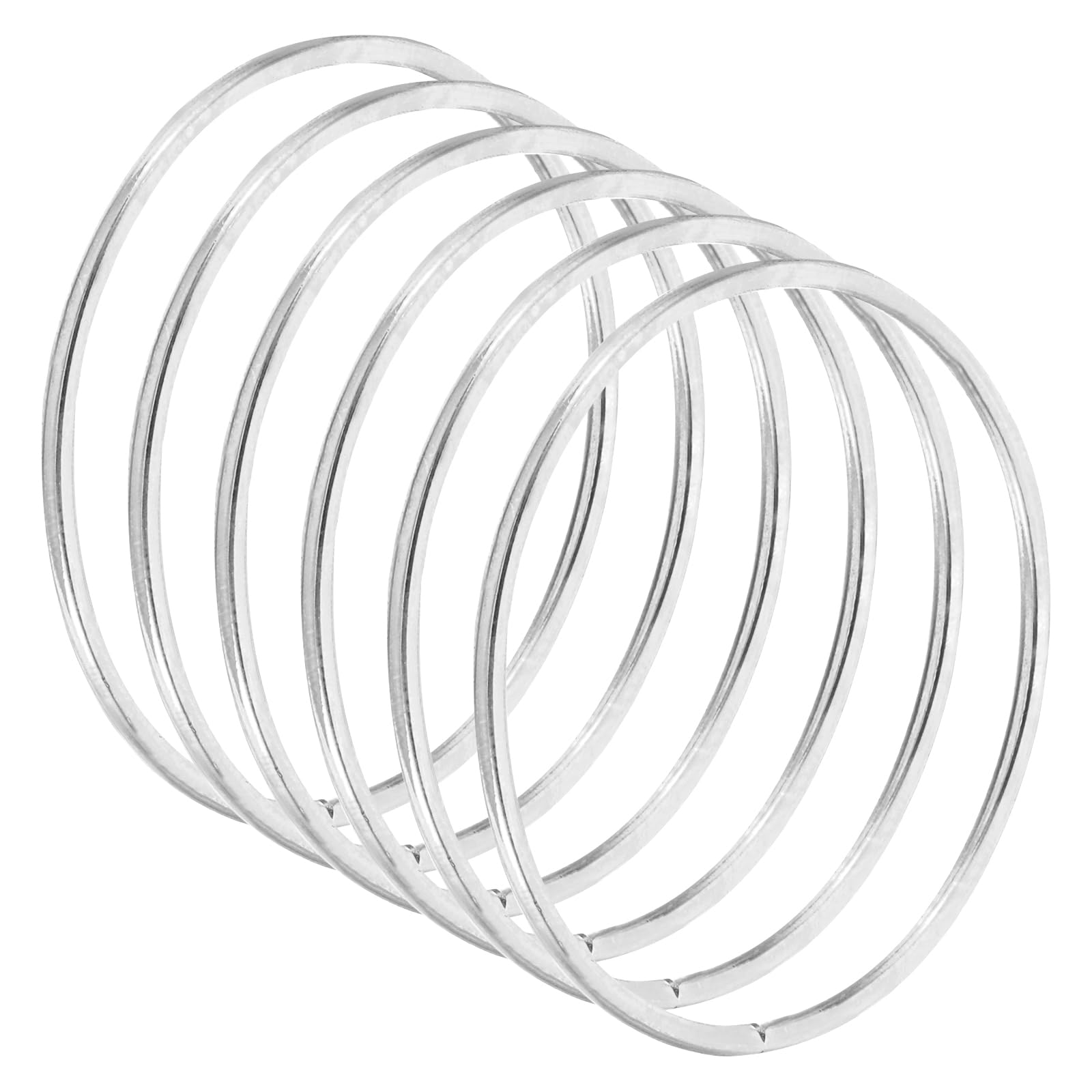 PATIKIL 2.6 Inch Dream Catcher Rings, 6 Pcs Metal Macrame Wreath Floral Round Ring Hoop for Christmas Decor Home Car DIY Craft Wedding Wall Hanging Decorations, Silver