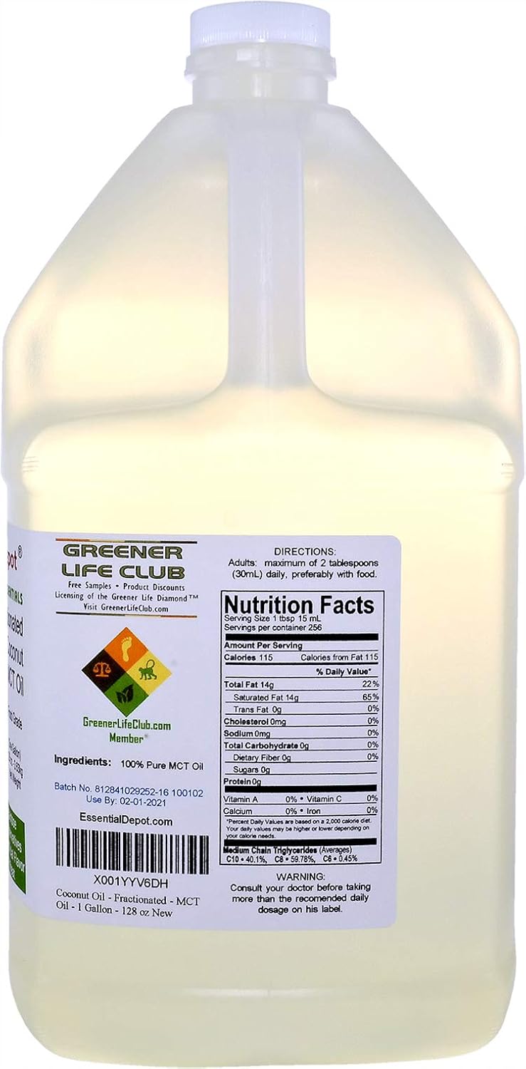 Coconut Oil Fractionated Mct Oil Food Grade 2 Gallons 256 Oz 2 X 1 Gallon Containers Amazon Com Grocery Gourmet Food