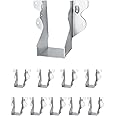 QWORK LU24 20 Gauge Steel Joist Hanger with 2" X 4" Joist for Wood, 10 Pack