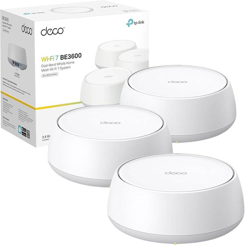 TP-Link Deco BE25 3-Pack Mesh WiFi 7 BE3600Mbps 2x 2.5G Ports MLO