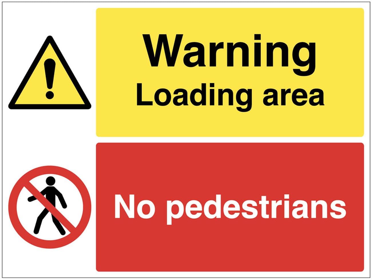 Warning Loading area, No pedestrians (semi rigid pvc safety sign)