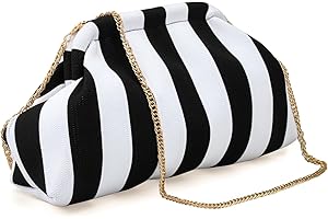 YYW Clutch Purses for Women,Woven Crochet Purse Colorblock Shoulder Bag Casual Knitted Handbag