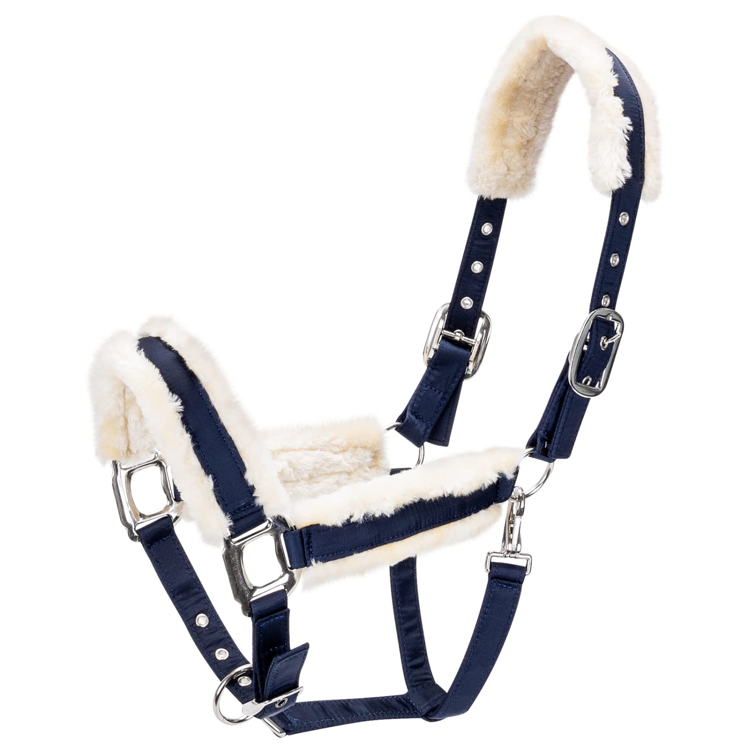 Nobleza Horse Headcollar Fleece Trim, Fully Adjustable, Training Halter