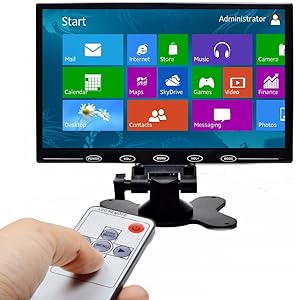 PONPY 9" Ultra Thin 16:9 HD 800x480 TFT LCD Color Display Touch Button Monitor Screen with AV HDMI VGA Video Input for Raspberry Pi 3B+/Mini PC Display/Home Security/CCTV Camera