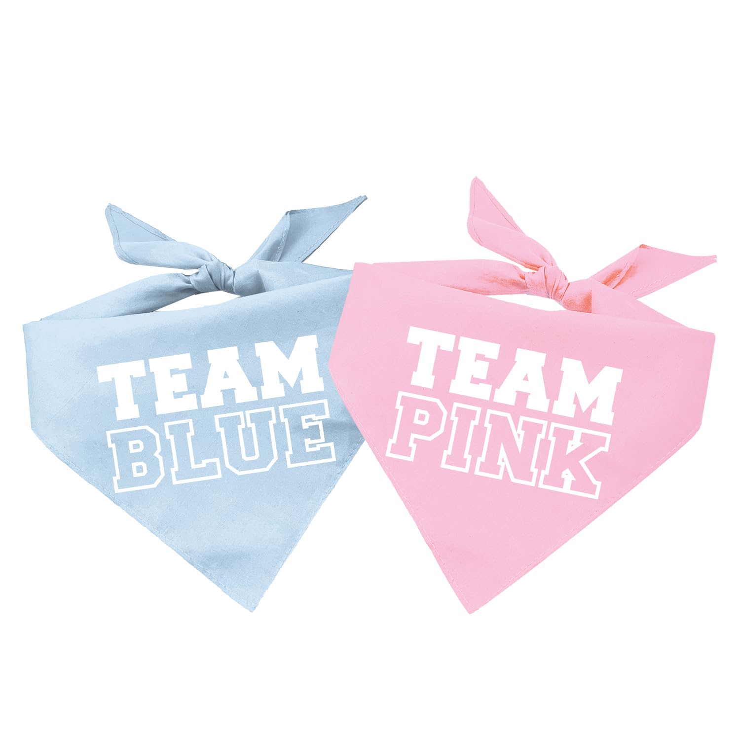 Team Blue and Team Pink Gender Reveal Baby Announcement Dog Bandanas (2Pack Baby Blue/Pink OS 801/802)