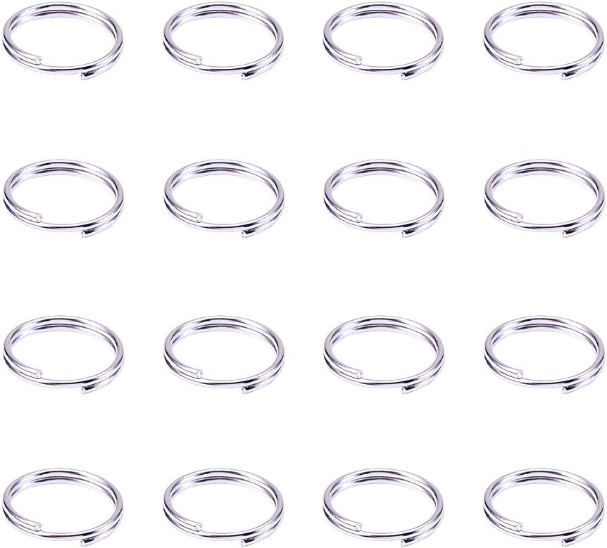 PandaHall 50 g Silver Tone Double Loops Iron Jump Rings, 10mm in diameter, 1.0mm thick