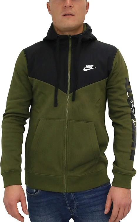 nike green zip hoodie