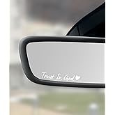 SCUARI 4PCS Car Stickers,Cars Decals,Car Accessories Trust in God Rearview Mirror Sticker,Trust in God Mirror Decals,Suitable for Most Cars, Trucks, Motorcycles, SUVs (White)