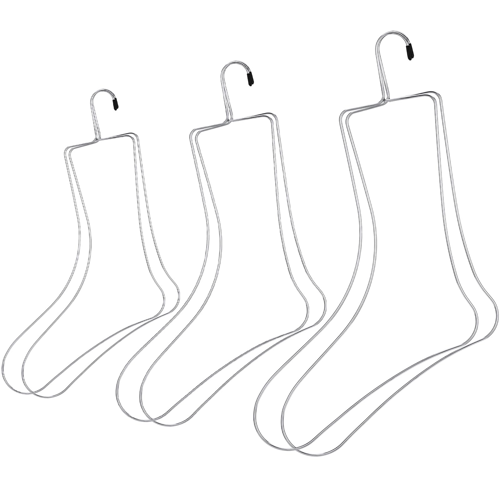 Photo 1 of Newtay 3 Pairs of Small, Medium, Large Sock Blockers Stainless Steel Blockers Drying Hanger for Knitting & Crochet, Shaping, Drying, Displaying Knitted Socks